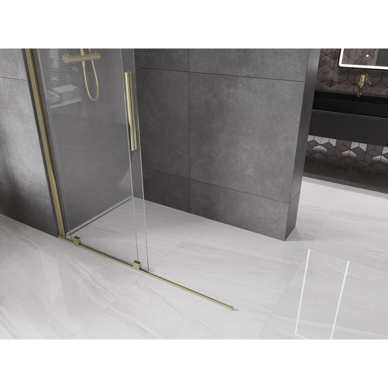 Mexen Velar Įstumama dušo siena Walk-in 160 x 200 cm, skaidri 8 mm, auksinė - 871-160-000-03-50