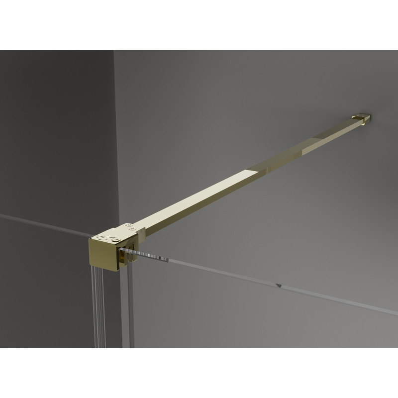 Mexen Velar Įstumama dušo siena Walk-in 160 x 200 cm, skaidri 8 mm, auksinė - 871-160-000-03-50