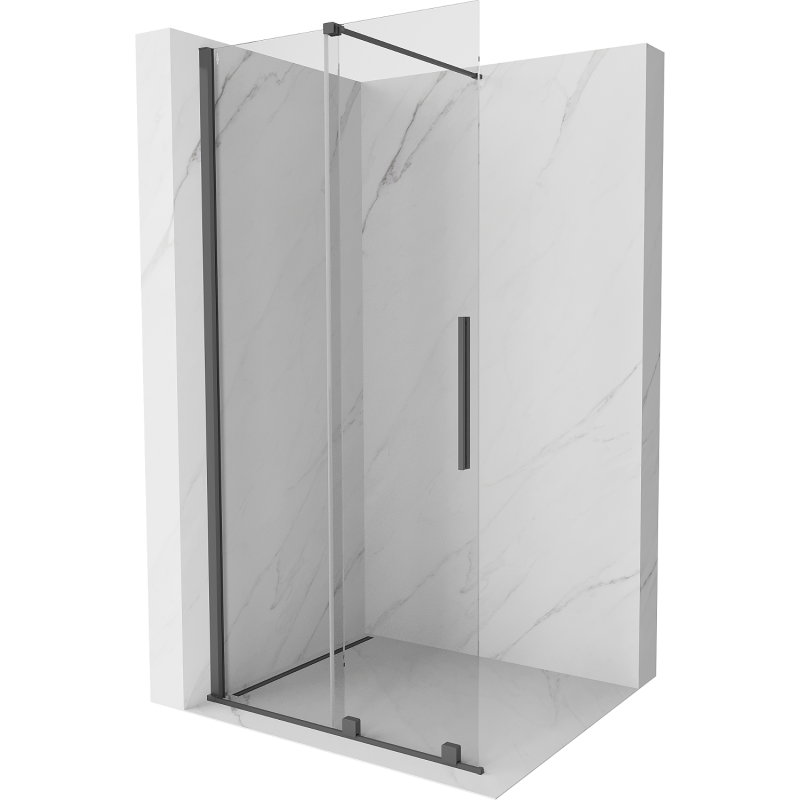 Mexen Velar stumdomoji dušo sienelė Walk-in 120 x 200 cm, permatoma 8 mm, šešėlis pilkas šlifuotas - 871-120-000-03-66