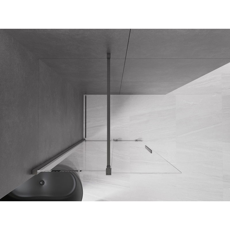 Mexen Velar stumdomoji dušo sienelė Walk-in 120 x 200 cm, permatoma 8 mm, šešėlis pilkas šlifuotas - 871-120-000-03-66