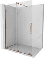 Mexen Velar stacionarią dušo pertvara Walk-in 130 x 200 cm, skaidri 8 mm, rožinis auksas - 871-130-000-03-60
