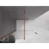 Mexen Velar stacionarią dušo pertvara Walk-in 130 x 200 cm, skaidri 8 mm, rožinis auksas - 871-130-000-03-60
