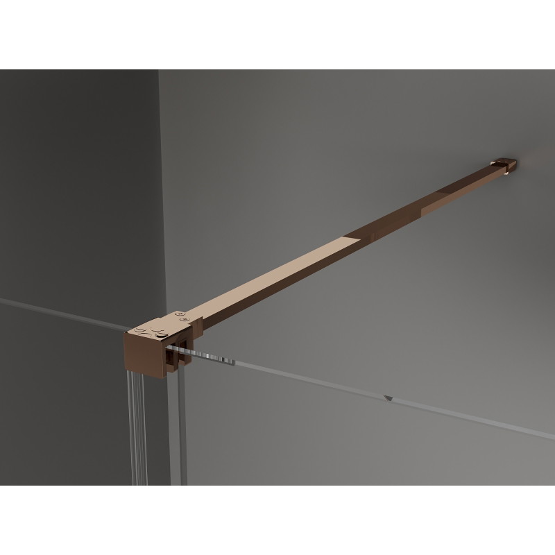 Mexen Velar stacionarią dušo pertvara Walk-in 130 x 200 cm, skaidri 8 mm, rožinis auksas - 871-130-000-03-60