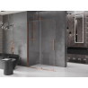 Mexen Velar Stumdomas dušo ekranas Walk-in 140 x 200 cm, skaidrus 8 mm, rožinis auksas - 871-140-000-03-60