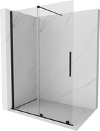 Mexen Velar stiklinė dušo sienelė, sklendžianti Walk-in 130 x 200 cm, skaidri 8 mm, juoda - 871-130-000-03-70