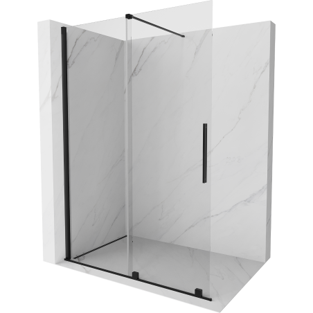 Mexen Velar stumdomoji dušo siena Walk-in 140 x 200 cm, permatomi 8 mm, juoda - 871-140-000-03-70