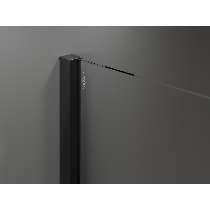 Mexen Velar stumdomoji dušo sienelė Walk-in 140 x 200 cm, skaidri 8 mm, juoda - 871-140-000-03-70