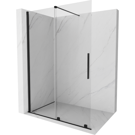 Mexen Velar stumdomoji dušo siena Walk-in 160 x 200 cm, permatomi 8 mm, juoda - 871-160-000-03-70