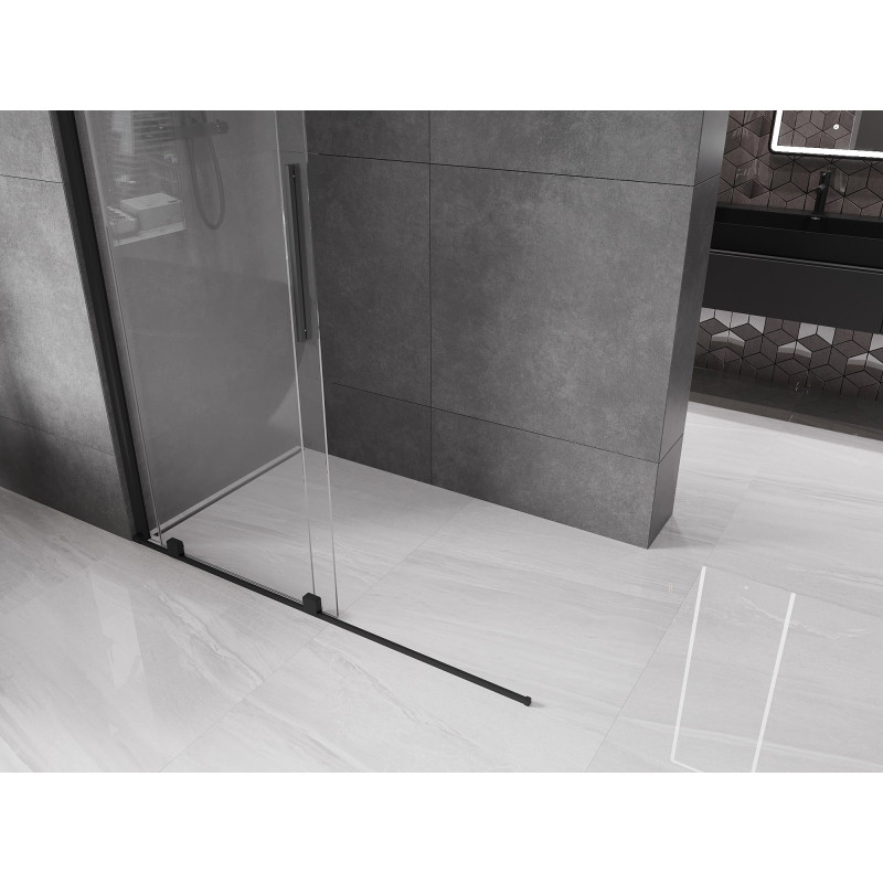 Mexen Velar stumdomoji dušo siena Walk-in 160 x 200 cm, permatomi 8 mm, juoda - 871-160-000-03-70
