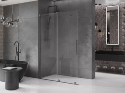 Mexen Velar stumdoma dušo siena Walk-in 160 x 200 cm, skaidri 8 mm, šlifuota pilka - 871-160-000-03-66