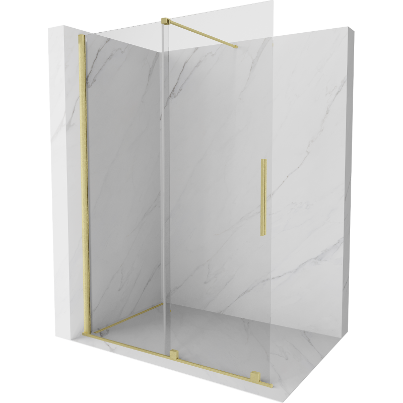 Mexen Velar stumdomoji dušo siena Walk-in 130 x 200 cm, skaidri 8 mm, auksinė šlifuota - 871-130-000-03-55