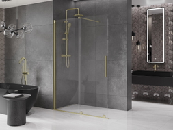 Mexen Velar Stumdoma dušo sienelė Walk-in 130 x 200 cm, skaidri 8 mm, auksinė šlifuota - 871-130-000-03-55