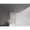 Mexen Velar stacionari dušo siena, slankioji Walk-in 150 x 200 cm, skaidri 8 mm, auksinė šepečiuota - 871-150-000-03-55