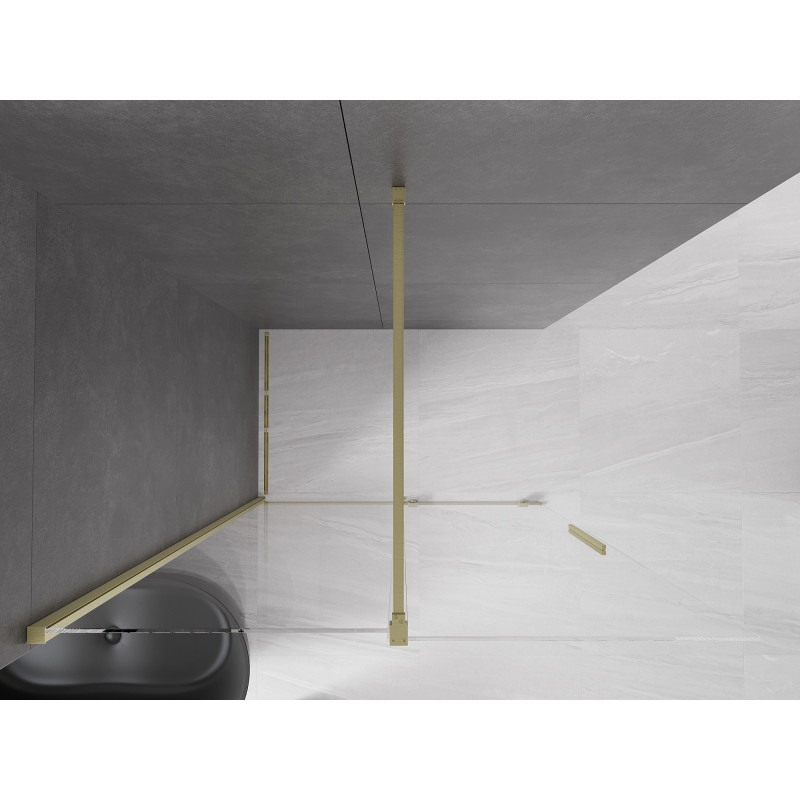 Mexen Velar Stumdomos dušo sienelės Walk-in 160 x 200 cm, skaidrios 8 mm, auksinė šlifuota - 871-160-000-03-55