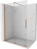Mexen Velar judanti Walk-in dušo siena 130 x 200 cm, skaidrus 8 mm, šlifuotas varis - 871-130-000-03-65