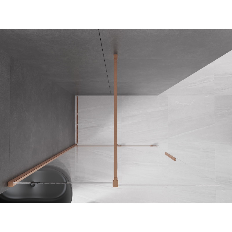 Mexen Velar stumdoma dušo sienelė Walk-in 160 x 200 cm, skaidri 8 mm, šlifuota varis - 871-160-000-03-65
