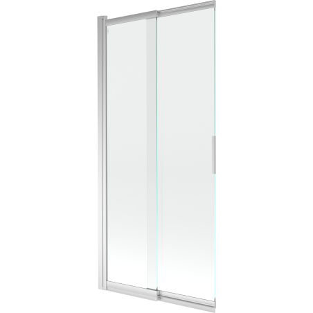 Mexen Fox dvivėrės stumdomos vonios durys 85 x 150 cm, skaidrios, chromas - 891-085-002-01-00