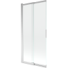Mexen Fox dvivėrės stumdomos vonios durys 85 x 150 cm, skaidrios, chromas - 891-085-002-01-00