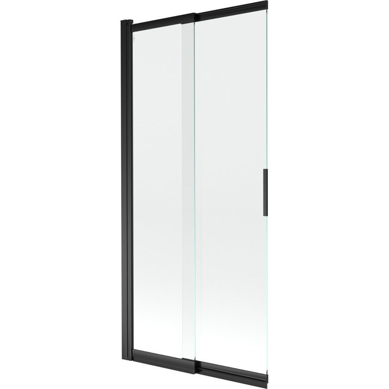 Mexen Fox 2-dalių nustumiamas vonios ekranas 85 x 150 cm, permatomas, juodas - 891-085-002-70-00