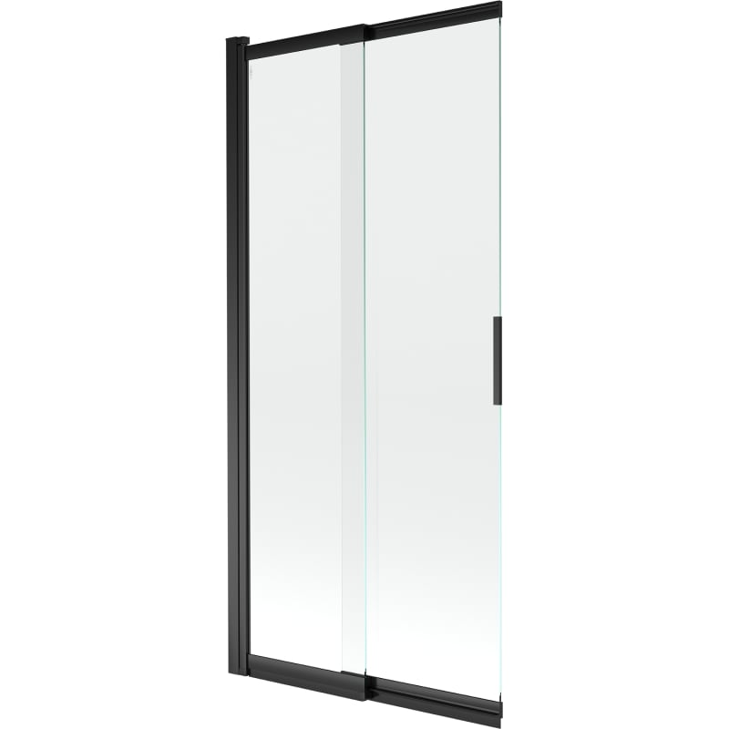 Mexen Fox 2-dalių stumdomos vonios sienelė 85 x 150 cm, skaidri, juoda - 891-085-002-70-00