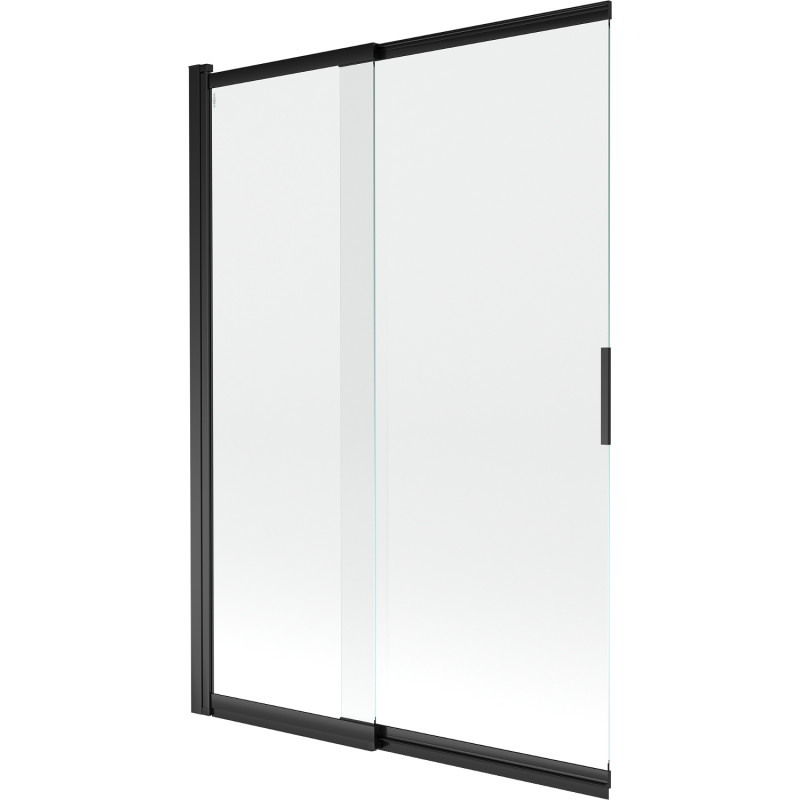Mexen Fox 2-dalių slankiojantis vonios ekranas, 120 x 150 cm, skaidrus, juodas - 891-120-002-70-00