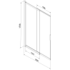 Mexen Fox vonios pertvara 2 dalių stumdomas 85 x 150 cm, matinė, chromas - 891-085-002-01-30