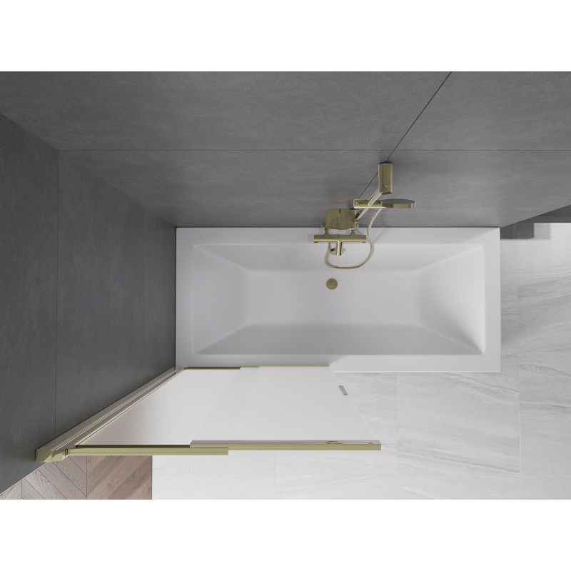 Mexen Fox vonios sienelė 2-jų sekcijų stumdomas 85 x 150 cm, matinė, auksinė - 891-085-002-50-30