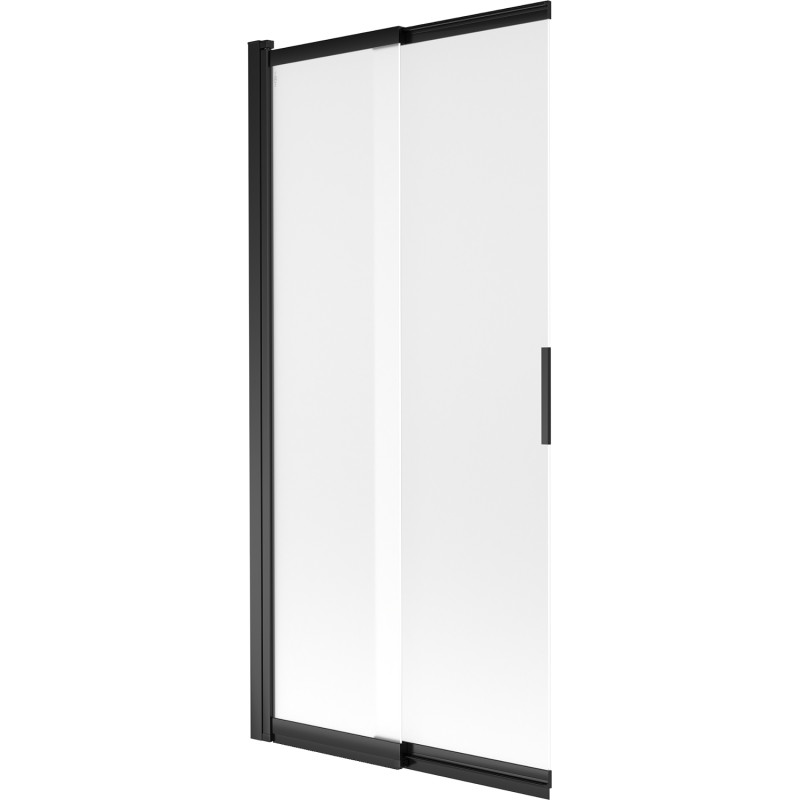 Mexen Fox 2-durų stumdomas vonios ekranas 85 x 150 cm, šerkšnas, juodas - 891-085-002-70-30