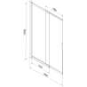 Mexen Fox dviejų durelių stumdomas dušo pertvara 85 x 150 cm, matinė, juoda - 891-085-002-70-30