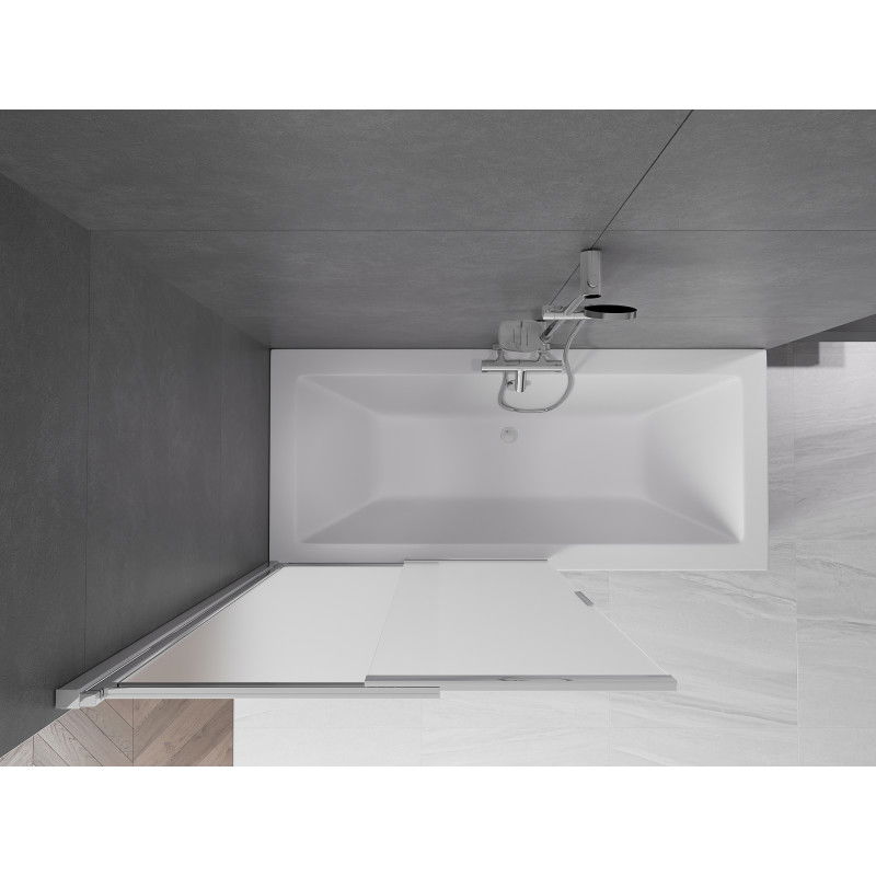 Mexen Fox dušo sienelė 2-jų dalių stumdomas 100 x 150 cm, šerkšnas, chromas - 891-100-002-01-30