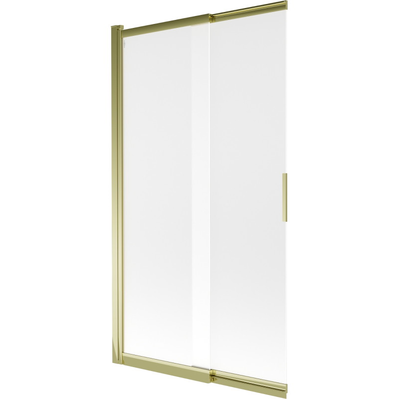 Mexen Fox dvivėris slankiotos vonios pertvaras 100 x 150 cm, šerkšnas, auksinė - 891-100-002-50-30
