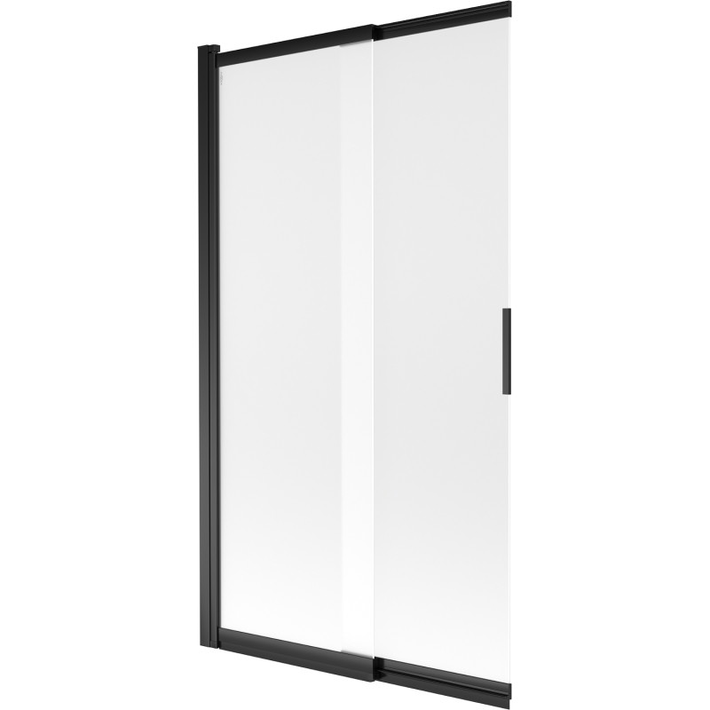 Mexen Fox dviejų dalių slankusis vonios pertvaras 100 x 150 cm, šerkšnas, juodas - 891-100-002-70-30