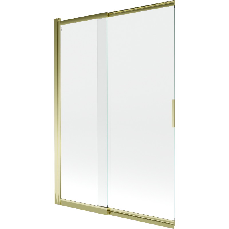 Mexen Fox 2-dalių stumdomas vonios kambario pertvara 120 x 150 cm, skaidrus, auksinis - 891-120-002-50-00