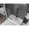 Mexen Fox 2-dalių slankiojantis vonios ekranas, 120 x 150 cm, skaidrus, juodas - 891-120-002-70-00