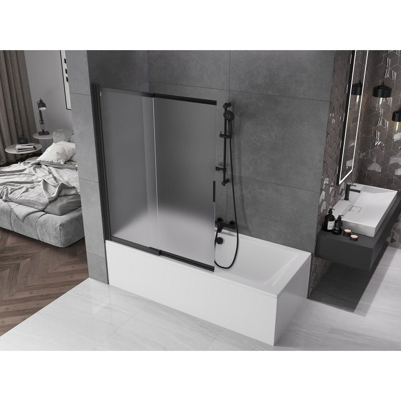 Mexen Fox dušo sienelė 2-durų stumdoma 120 x 150 cm, matinė, juoda - 891-120-002-70-30