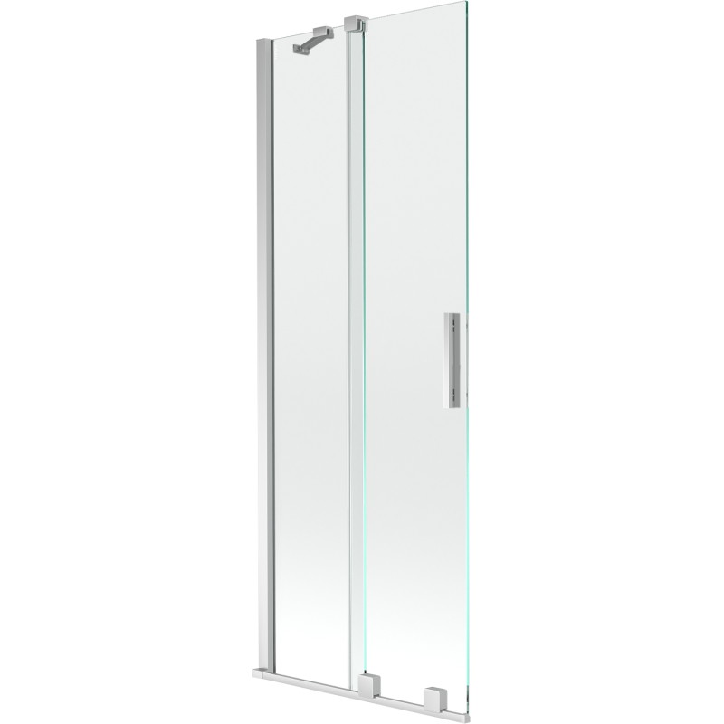 Mexen Velar 2-dalių stumdomi vonios durys, 75 x 150 cm, permatomos, chromuotos - 896-075-000-01-01