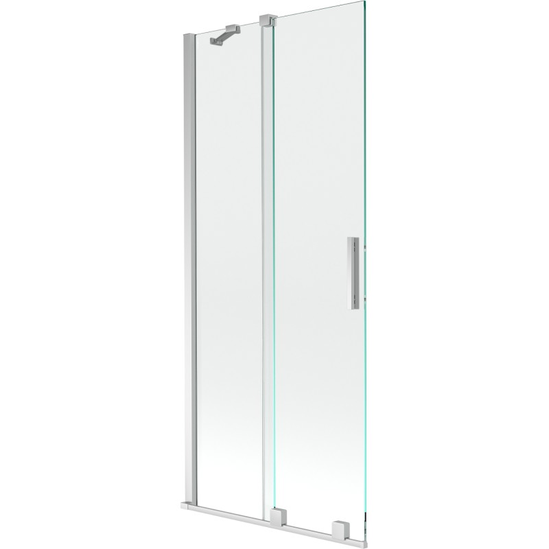 Mexen Velar 2 dalių slankiojantis vonios ekranas 85 x 150 cm, skaidrus, chromuotas - 896-085-000-01-01