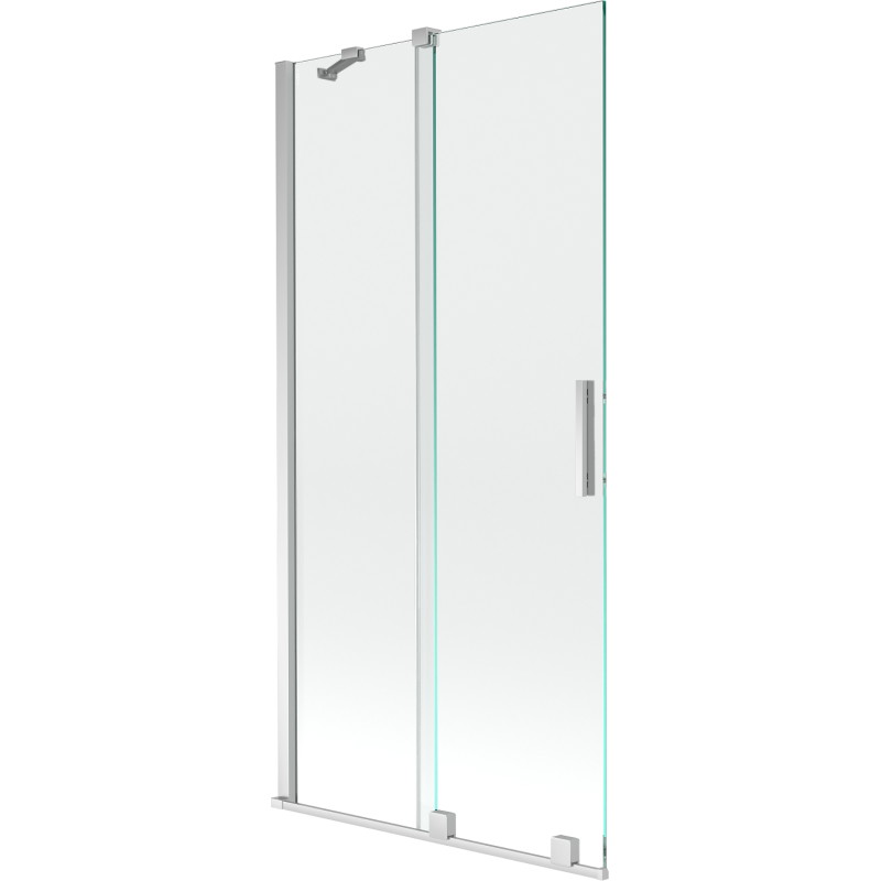 Mexen Velar 2-dalių stumdomas vonios sienelė 95 x 150 cm, skaidrus, chromas - 896-095-000-01-01