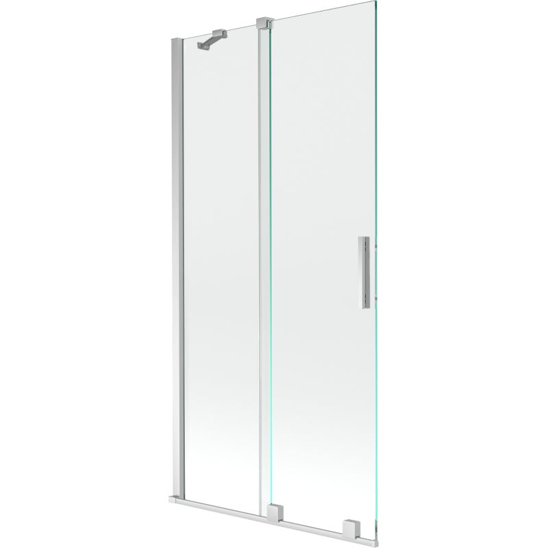 Mexen Velar vonios sienelė, 2 dalių stumdomas, 95 x 150 cm, skaidrus, chromas - 896-095-000-01-01