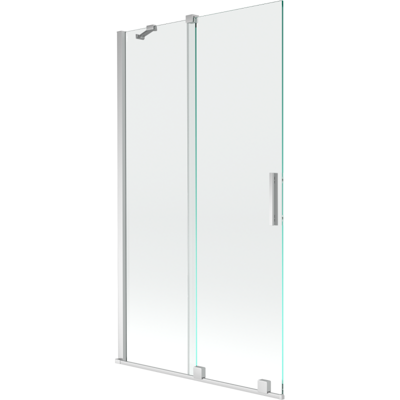 Mexen Velar vonios sienelė su 2 slankiojančiomis dalimis 100 x 150 cm, skaidri, chromas - 896-100-000-01-01