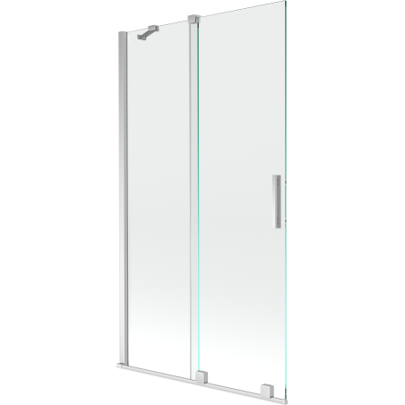 Mexen Velar vonios sienelė su 2 slankiojančiomis dalimis 100 x 150 cm, skaidri, chromas - 896-100-000-01-01