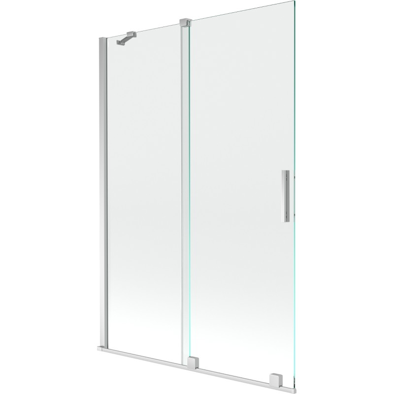 Mexen Velar 2 dalių stumdomas vonios pertvaras 120 x 150 cm, skaidrus, chromuotas - 896-120-000-01-01