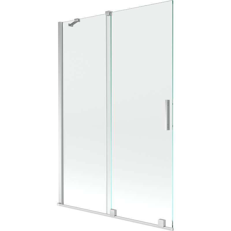 Mexen Velar dviejų dalių stumdomas vonios ekrano perėjimas 120 x 150 cm, skaidrus, chromas - 896-120-000-01-01