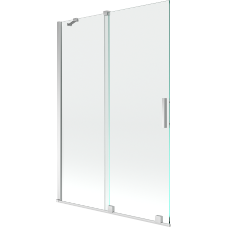 Mexen Velar dviejų dalių stumdomas vonios ekrano perėjimas 120 x 150 cm, skaidrus, chromas - 896-120-000-01-01