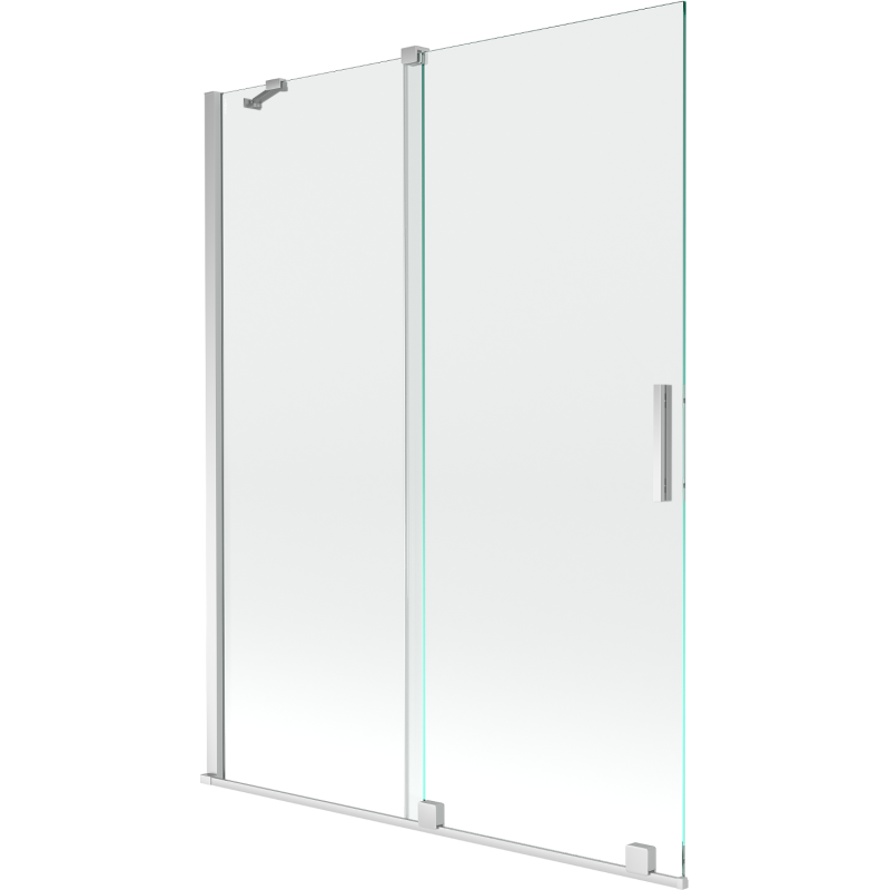 Mexen Velar dvigubas stumdomas vonios užuolaida 130 x 150 cm, skaidrus, chromas - 896-130-000-01-01