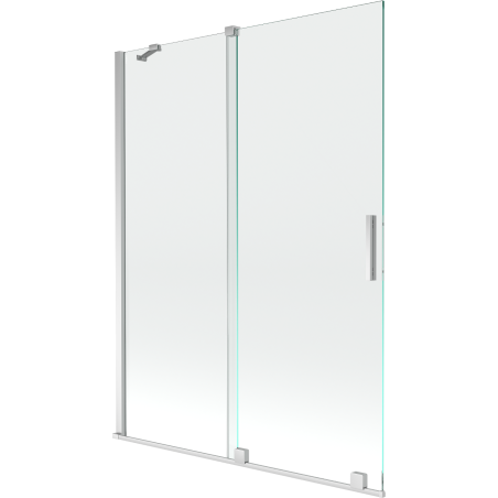 Mexen Velar 2 judamųjų dalių vonios sienelė Stumdomas 130 x 150 cm, Skaidrus, chromo - 896-130-000-01-01