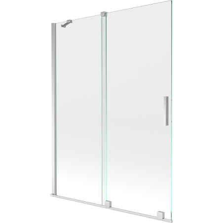 Mexen Velar dvigubas stumdomas vonios užuolaida 130 x 150 cm, skaidrus, chromas - 896-130-000-01-01