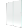 Mexen Velar 2 judamųjų dalių vonios sienelė Stumdomas 130 x 150 cm, Skaidrus, chromo - 896-130-000-01-01