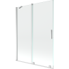 Mexen Velar dvigubas stumdomas vonios užuolaida 130 x 150 cm, skaidrus, chromas - 896-130-000-01-01