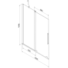 Mexen Velar dvigubas stumdomas vonios užuolaida 130 x 150 cm, skaidrus, chromas - 896-130-000-01-01